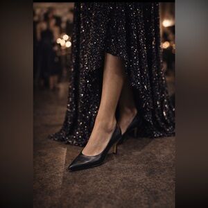 Leather Elegant Black  Heels Hand Made in Spain 🇪🇸 size 10.